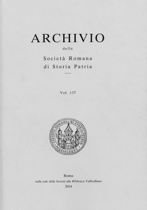 Archivio della Società Romana di Storia Patria vol. 137 - 2014