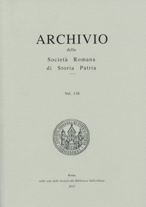 Archivio della Società Romana di Storia Patria vol. 138 - 2015