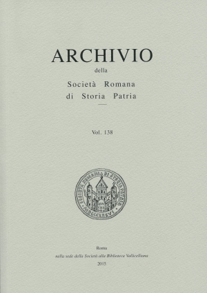  Archivio della Società Romana di Storia Patria vol. 138 - 2015